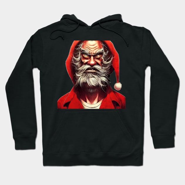 Scary Santa Claus Christmas Hoodie by S-Log